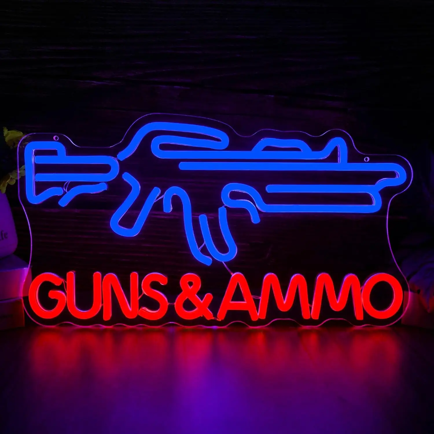 Gun Shop Neon Sign USB Powered - Hunting And Outdoor Stores reseña y precio