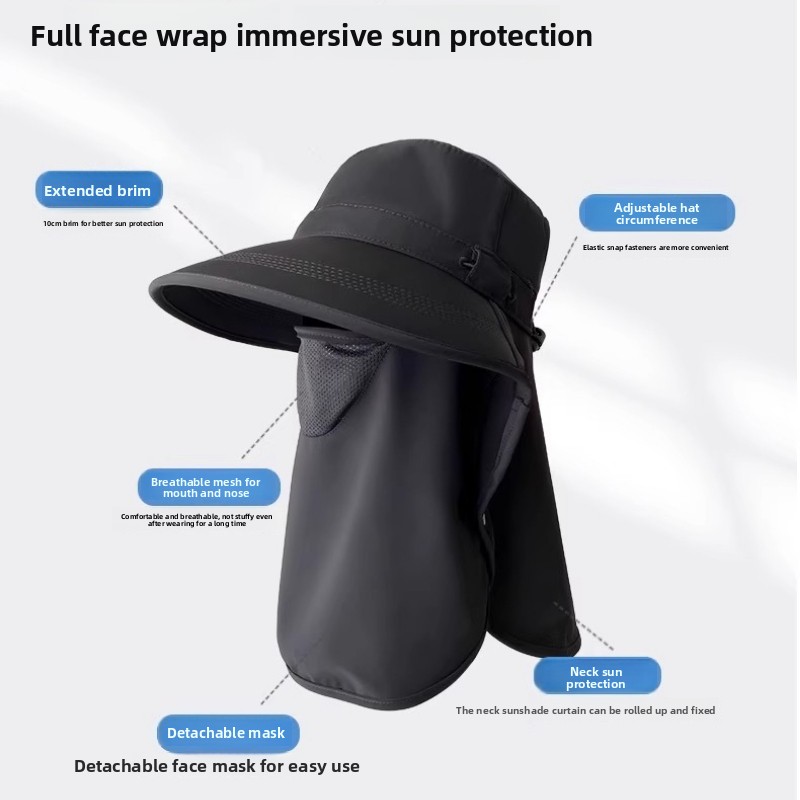 Summer Sun Hats with Face Mask - Hunting Outdoor Hats reseña y precio