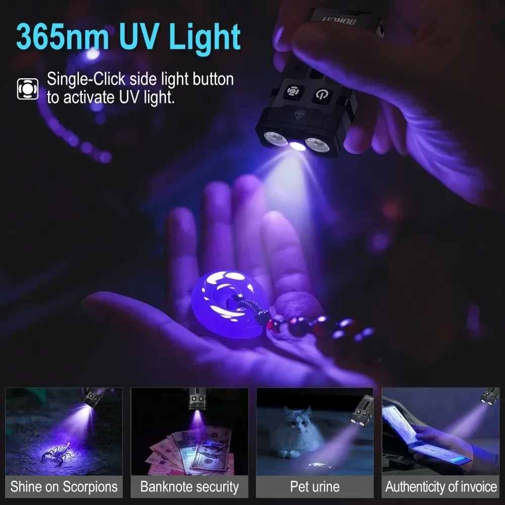 BORUiT EV20 1100LM EDC UV Keyc - Outdoor Hunting Lights reseña y precio