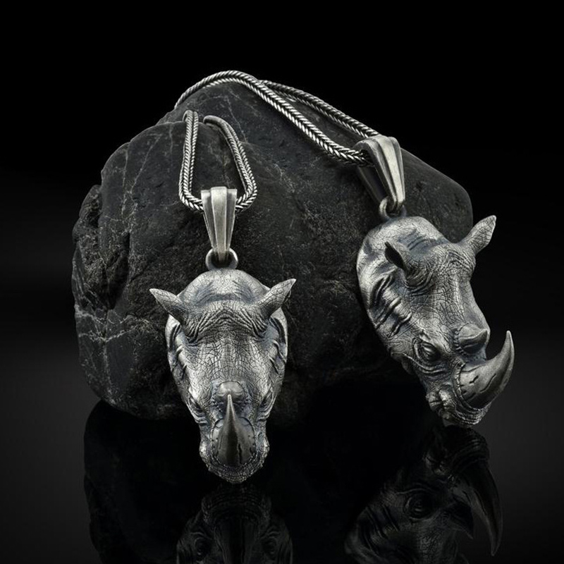 1Pcs Pure Tin Rhino Head Penda - Wildman Hunting & Outdoor Vanderbijlpark reseña y precio