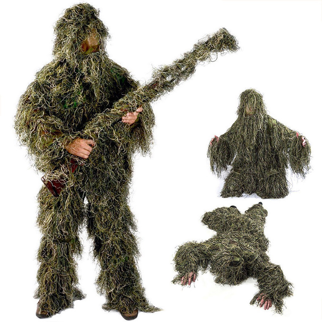 A89Z 5 in 1 Ghillie Suit,3D Ca - Hunting Outdoor Apparel reseña y precio