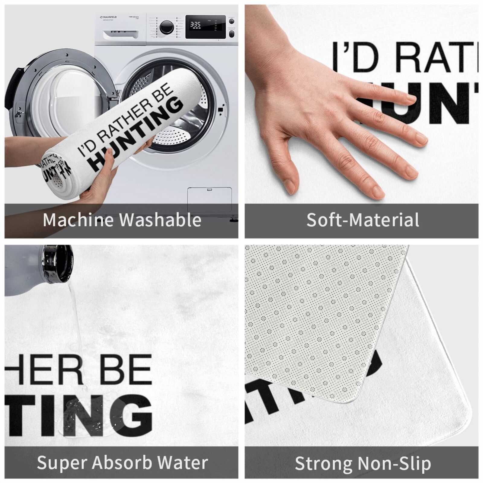 Id Rather Be Hunting Carpet Ma - Hunting Outdoor Mat reseña y precio
