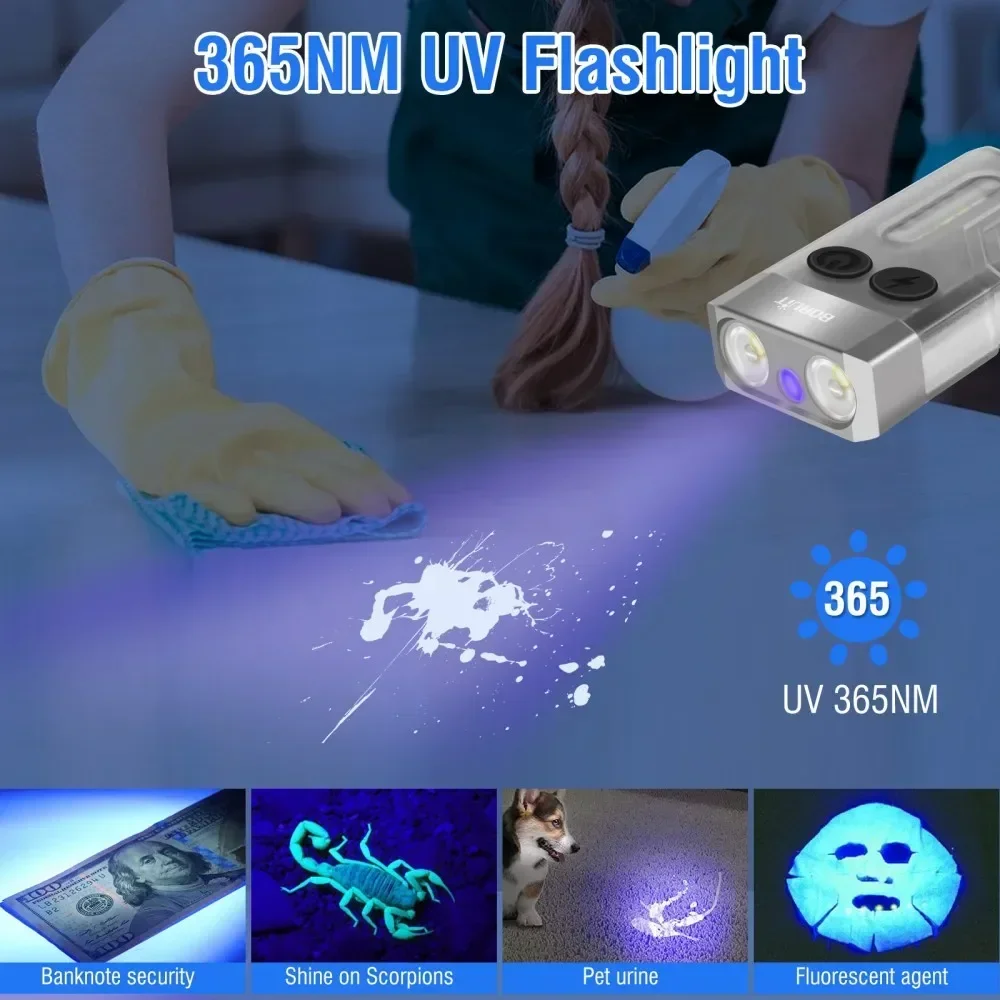 BORUiT V10 Keychain UV LED EDC - Outdoor Hunting Lights reseña y precio