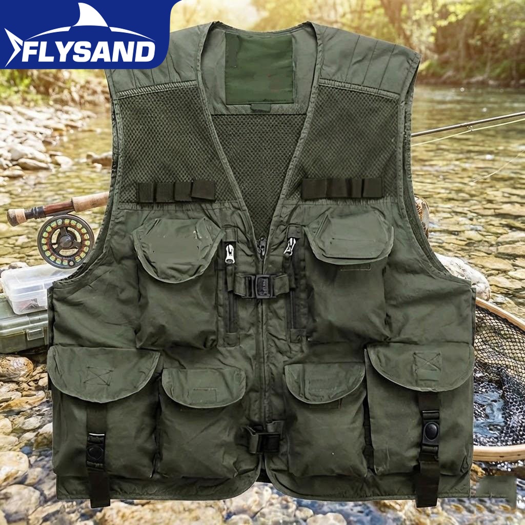 Men Fishing Vest 10 Pockets Br - Hunting Outdoor Apparel reseña y precio