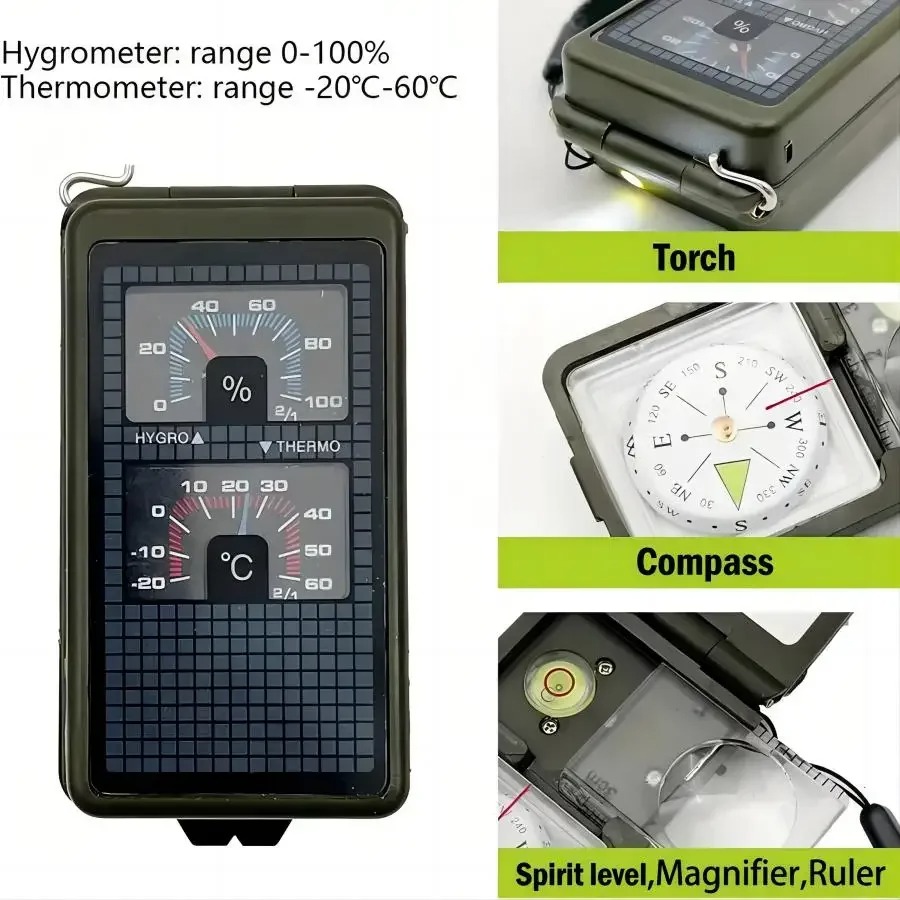 10-in-1 Survival Compass with  - Hunting Outdoor Thermometer reseña y precio