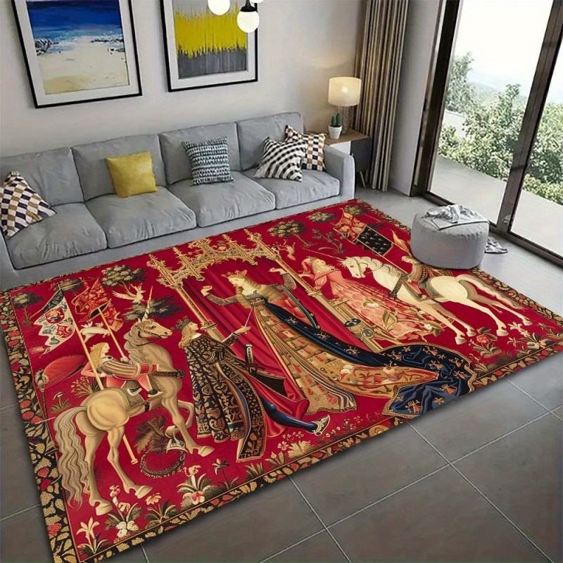 VIKAMA Medieval Unicorn Tapest - Hunting Outdoor Mat reseña y precio