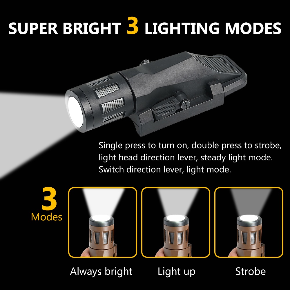 BOOIU Tactical Flashlight 400  - Outdoor Hunting Lights reseña y precio